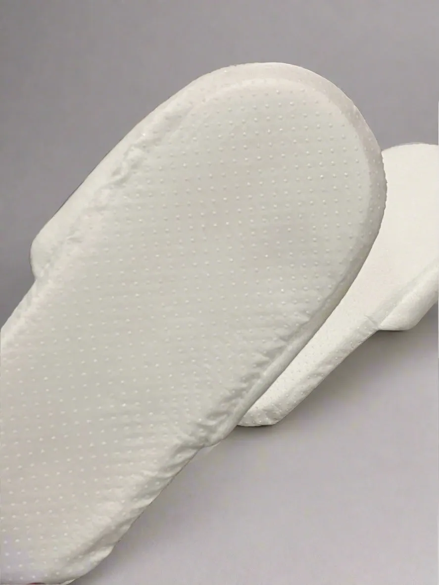 20 Pairs Disposable White Hotel Slippers for Guests; Closed Toe Slippers for Women and Men (US 10)