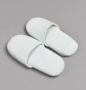 20 Pairs Disposable White Hotel Slippers for Guests; Closed Toe Slippers for Women and Men (US 10)