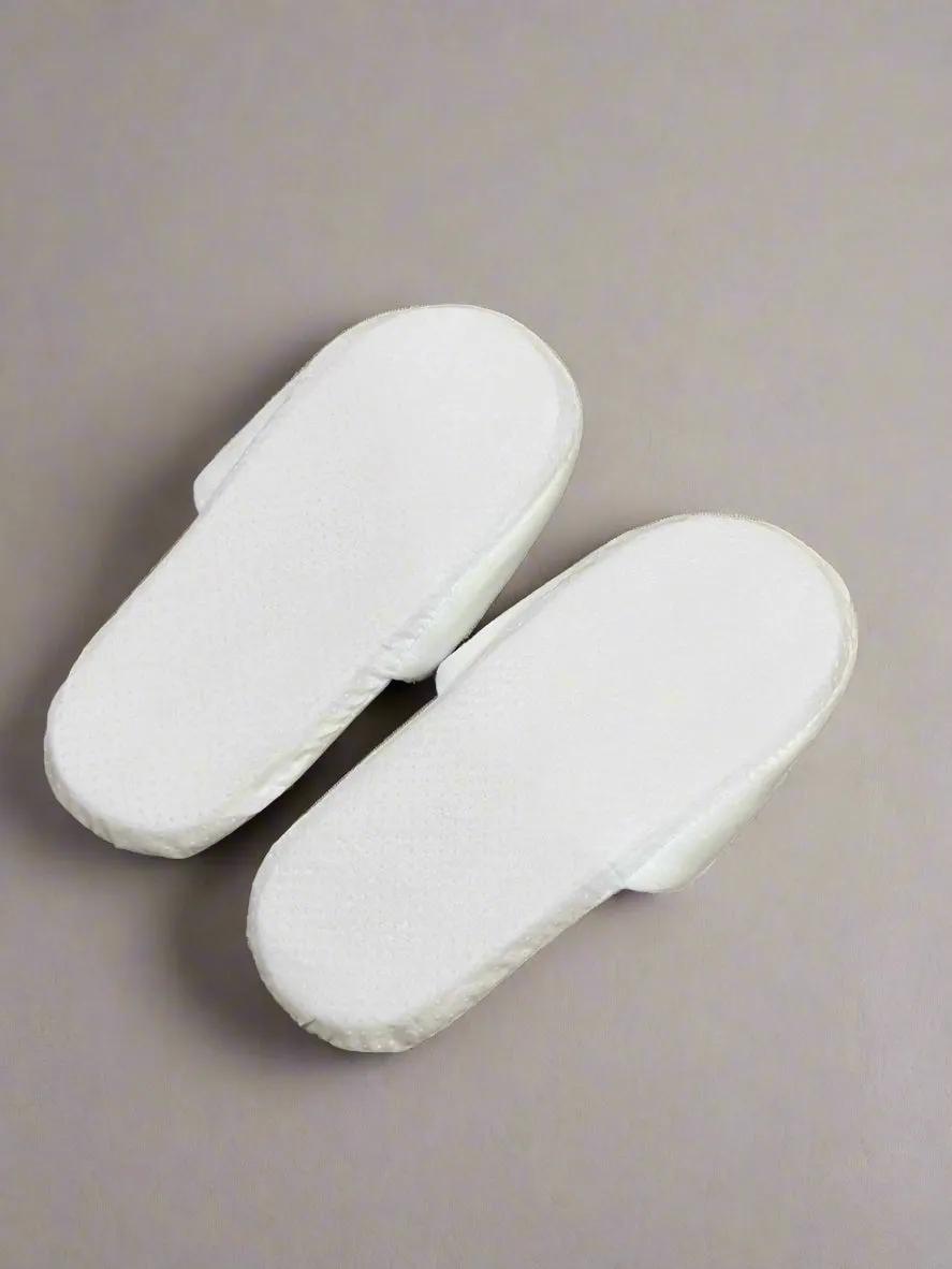 20 Pairs Disposable White Hotel Slippers for Guests; Closed Toe Slippers for Women and Men (US 10)