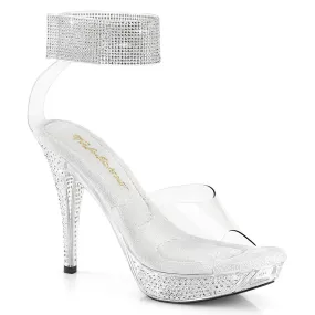4 1/2" Rhinestone Platform Sandal with Rhinestone Ankle Cuff (ELEGANT-442)