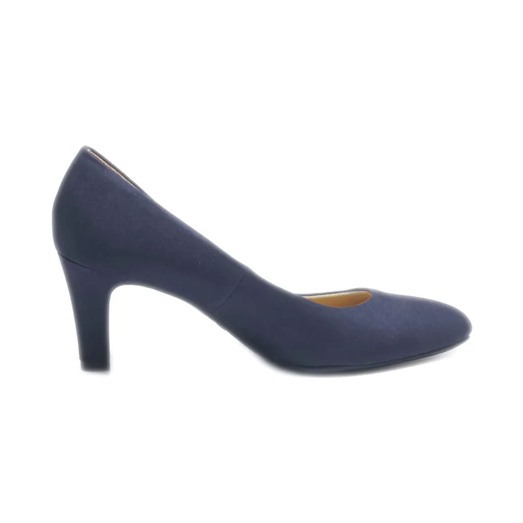 Abella Mid-Heel Sandals Fabric Blue Colour For Women