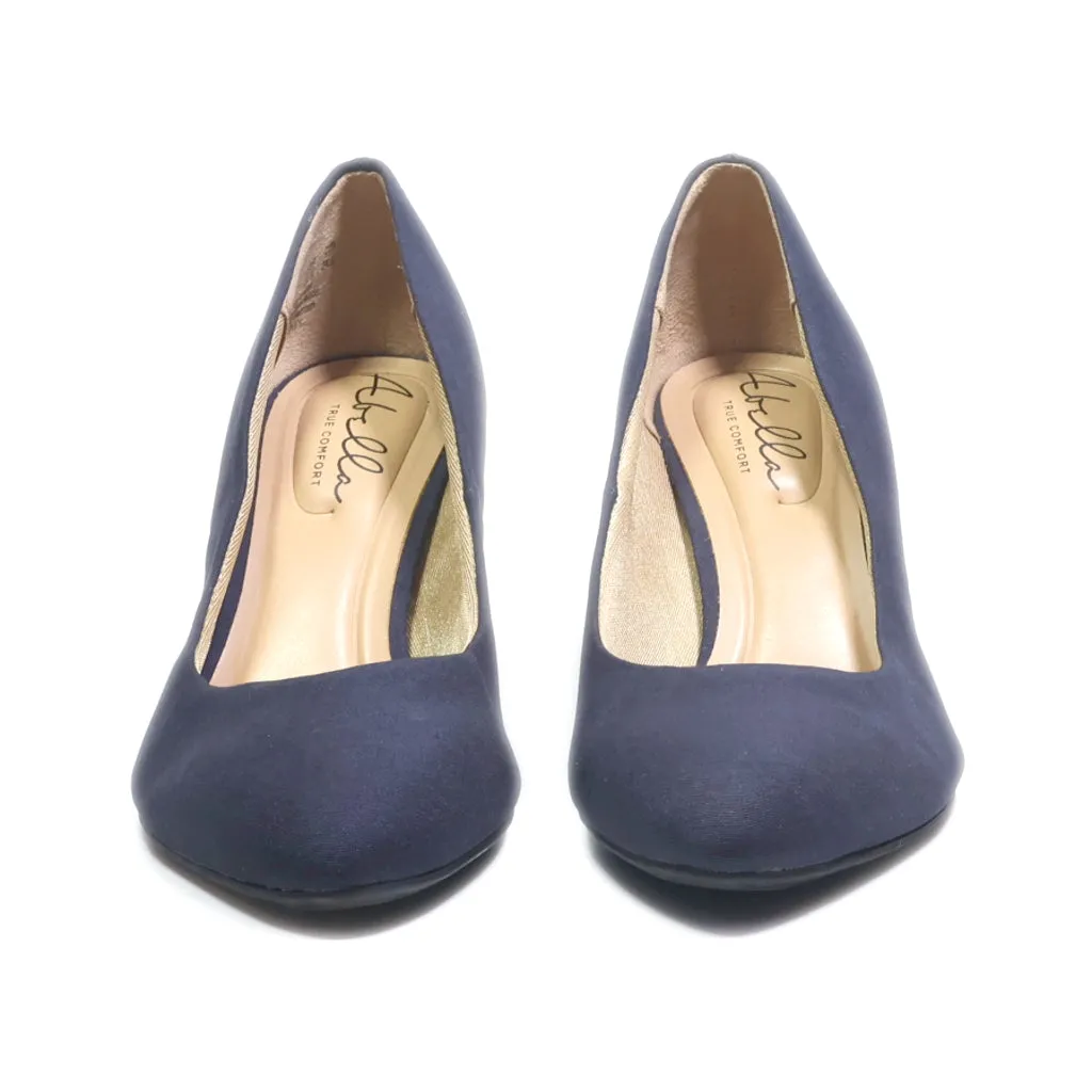 Abella Mid-Heel Sandals Fabric Blue Colour For Women