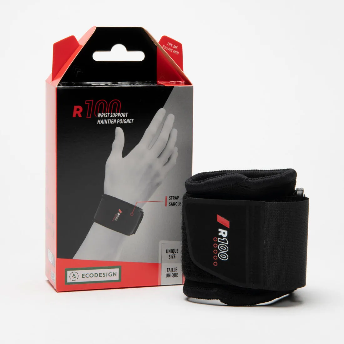 Adult Supportive Wrist Strap Mid 300 - Black