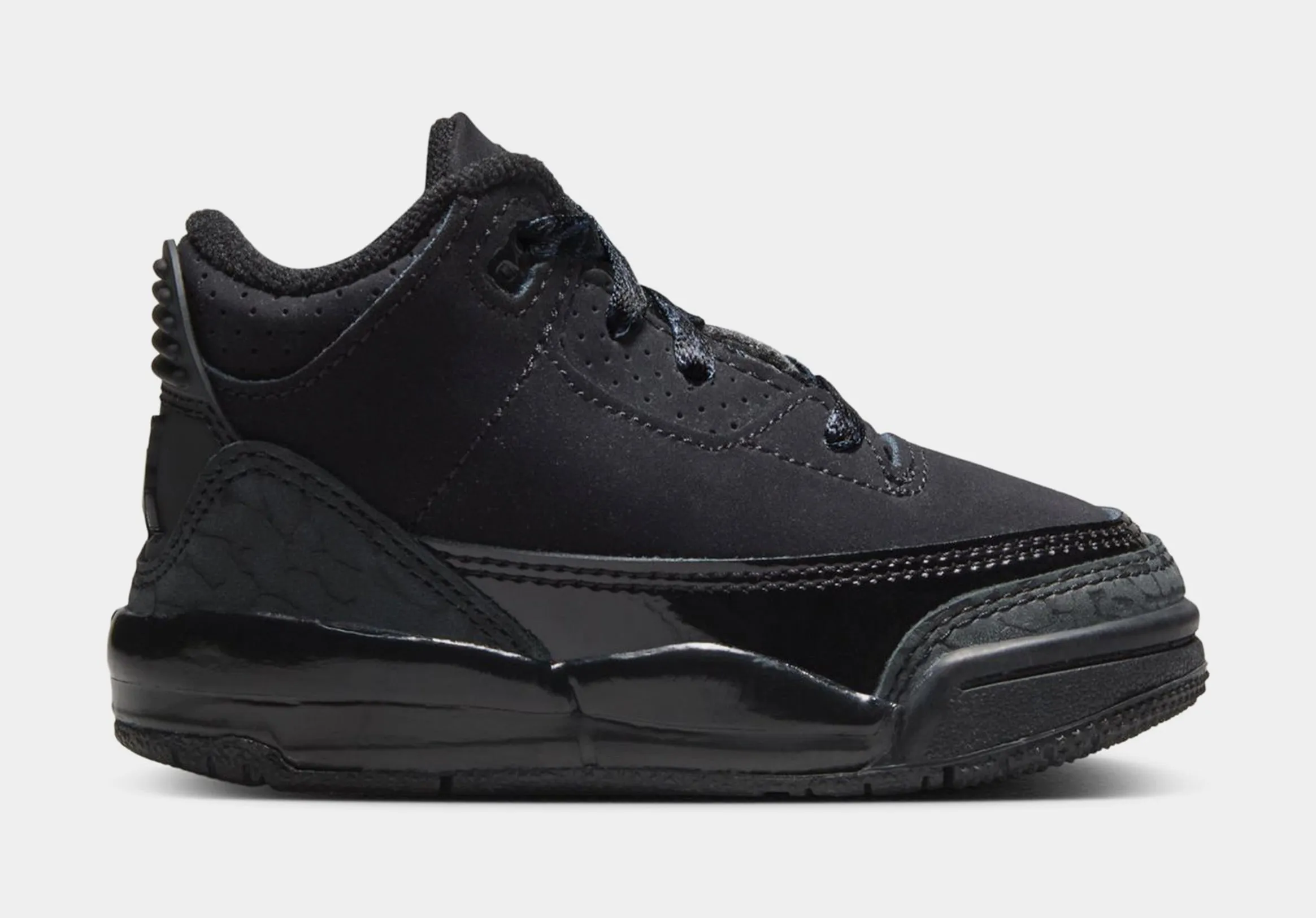 Air Jordan 3 Retro Black Cat Infant Toddler Lifestyle Shoes (Black/Dark Charcoal/Black) Free Shipping