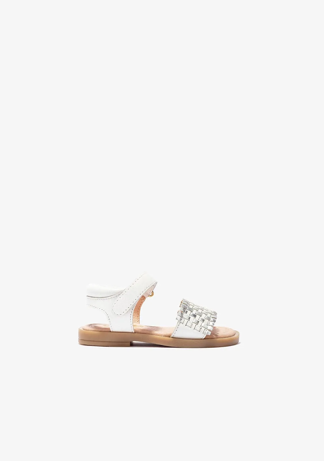 Baby's White Braided Leather Sandals