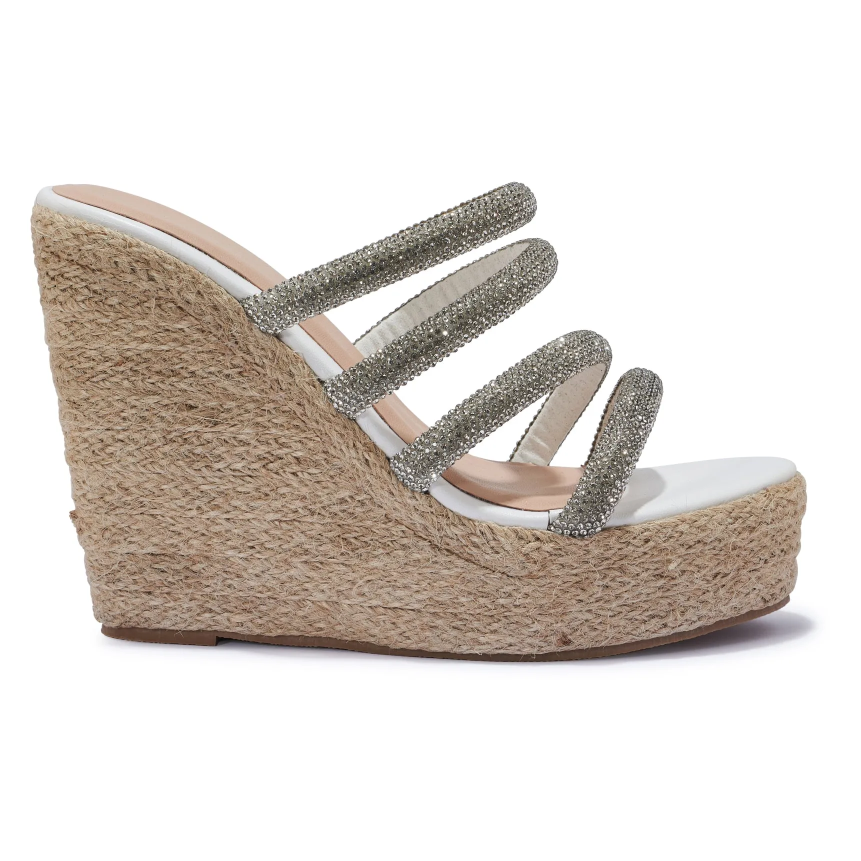 BALI304 DIAMANTE TUBE STRAP WEDGE SANDAL