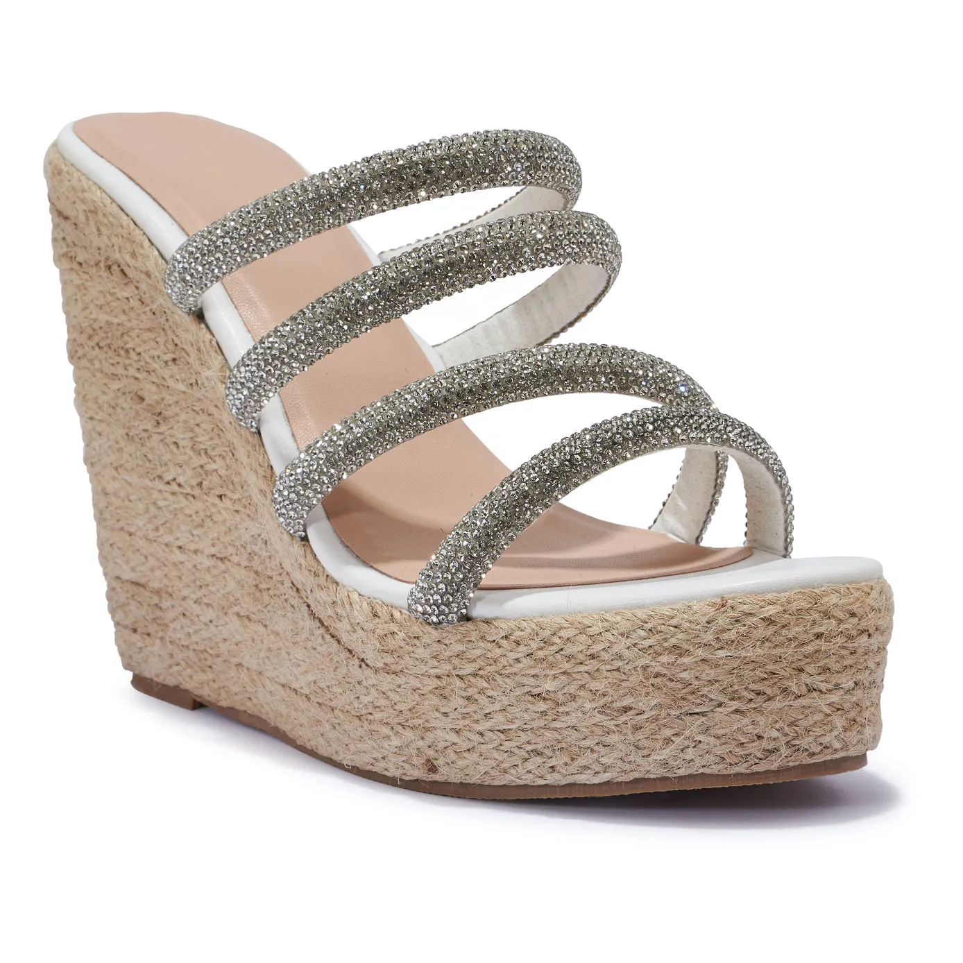 BALI304 DIAMANTE TUBE STRAP WEDGE SANDAL