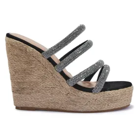 BALI304 DIAMANTE TUBE STRAP WEDGE SANDAL