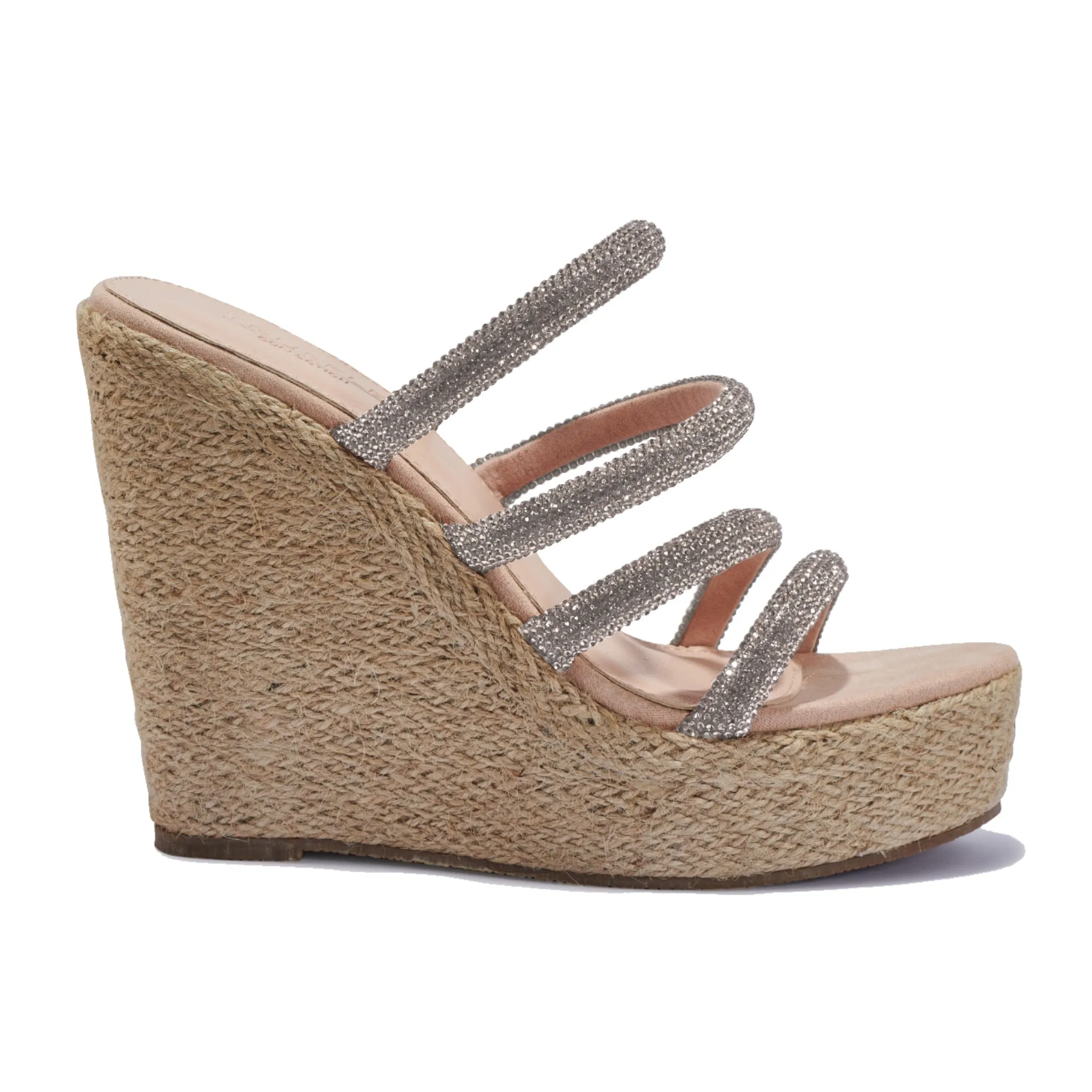 BALI304 DIAMANTE TUBE STRAP WEDGE SANDAL