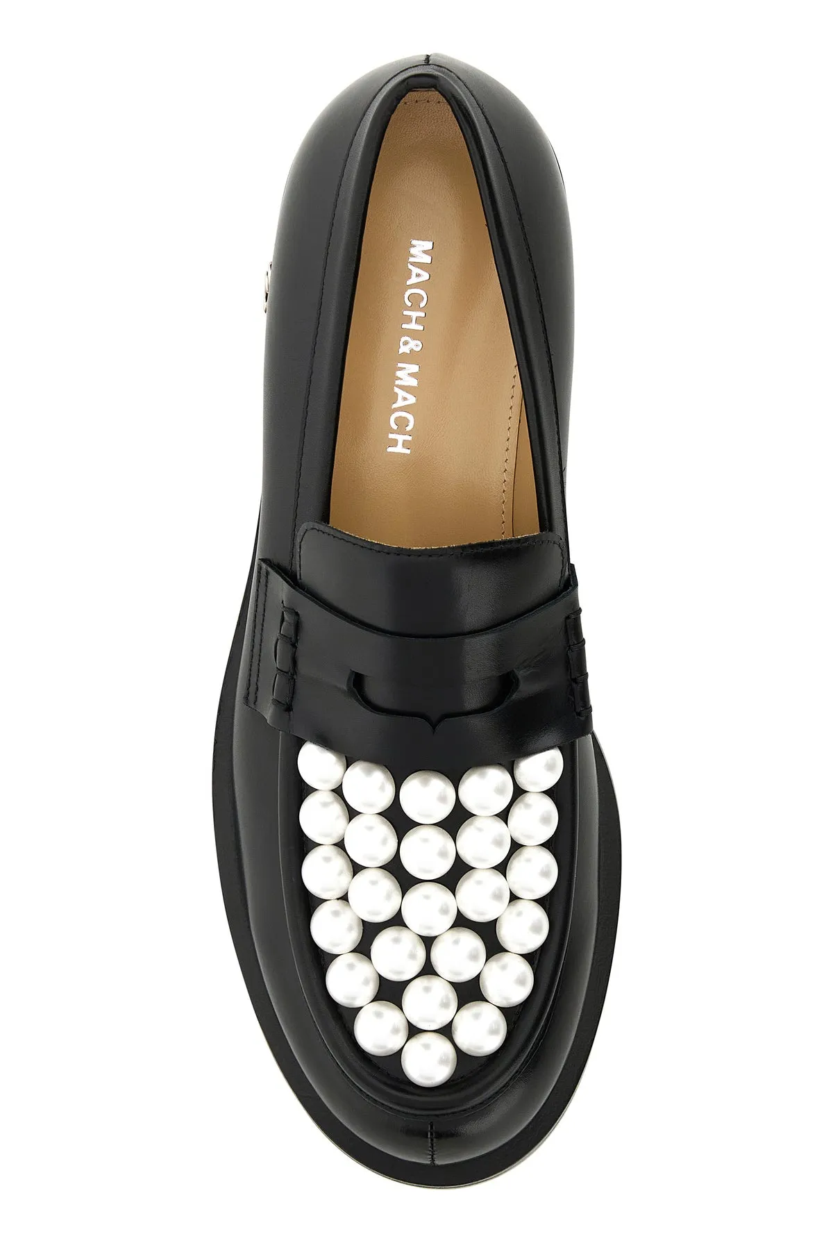 Black leather Sirene loafers