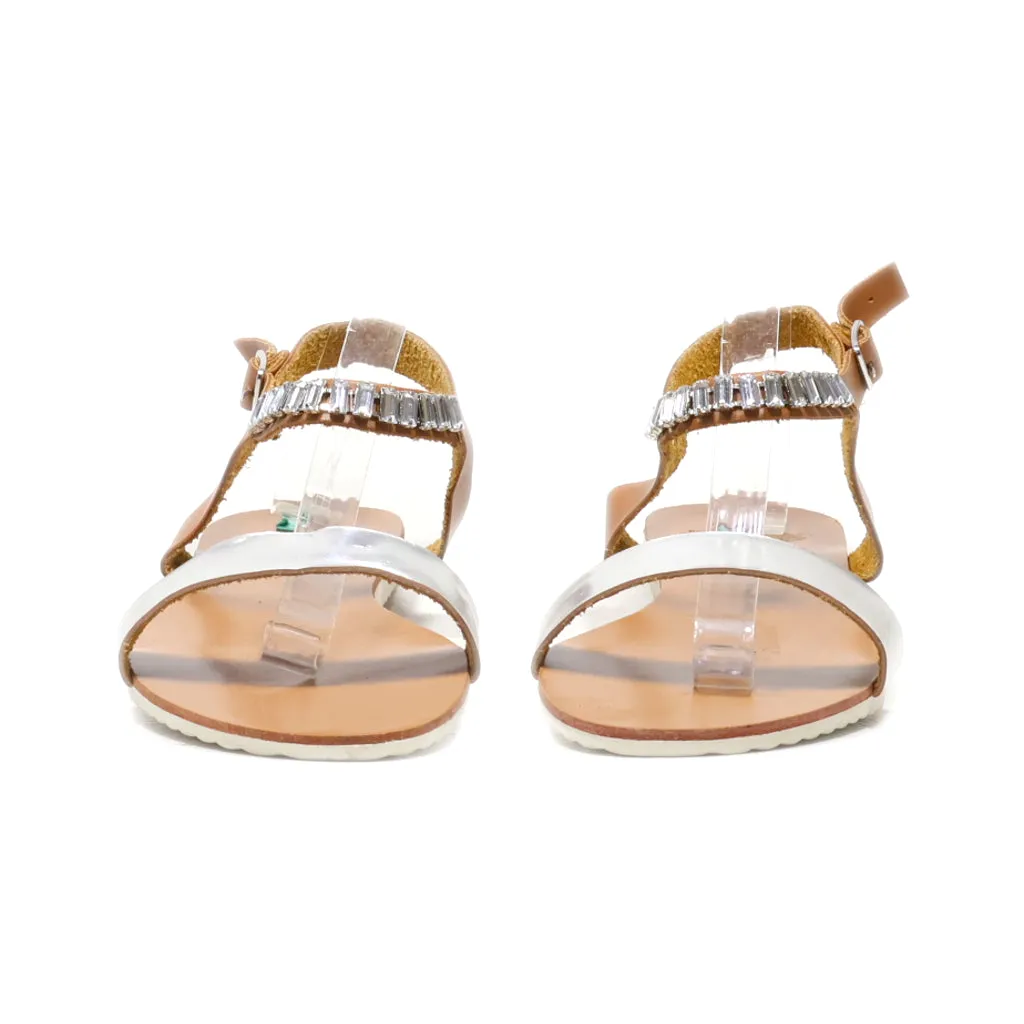 Bon Prix Collection Flat Sandals Leather Brown Colour For Women