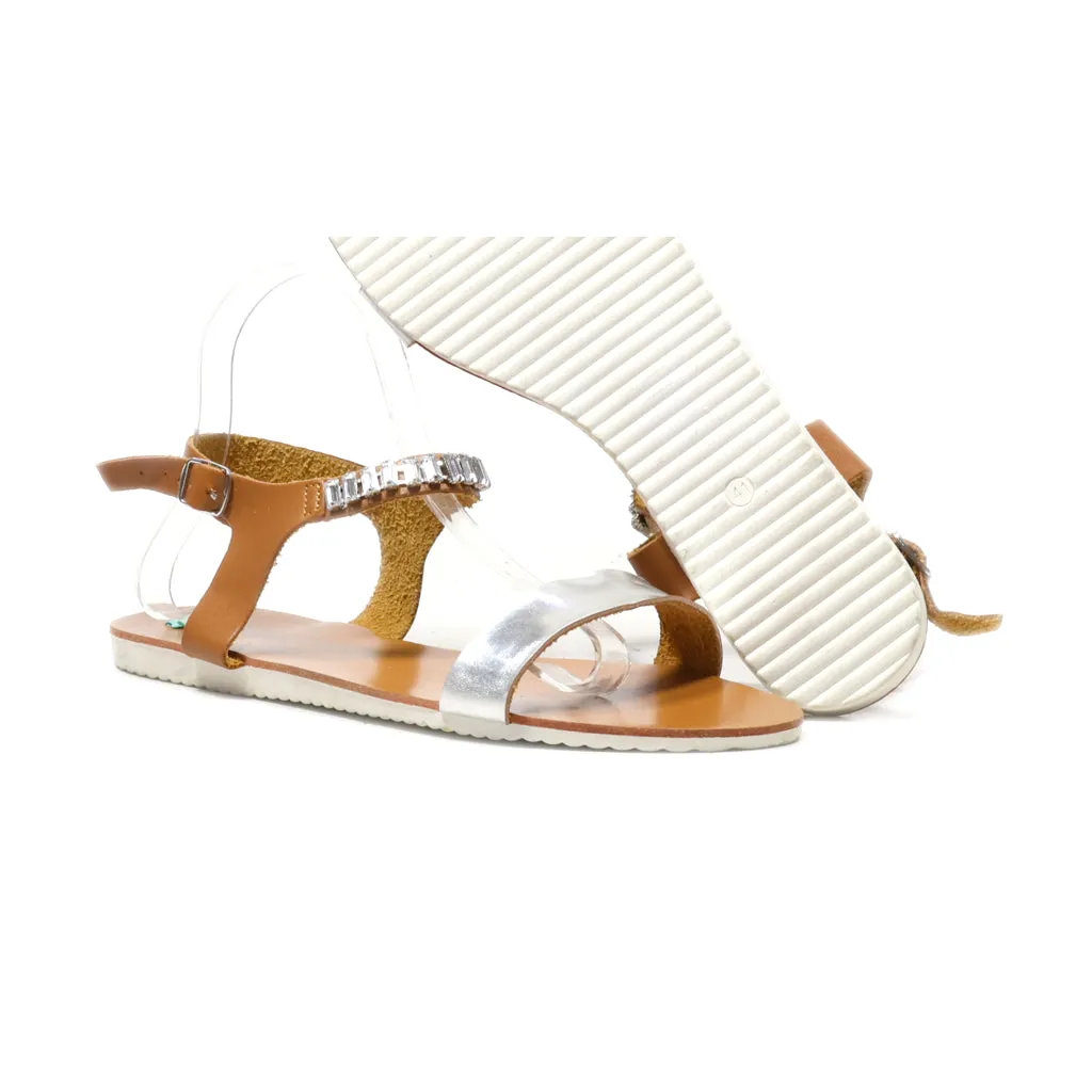 Bon Prix Collection Flat Sandals Leather Brown Colour For Women