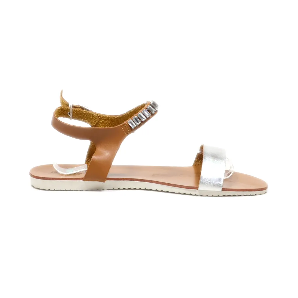 Bon Prix Collection Flat Sandals Leather Brown Colour For Women