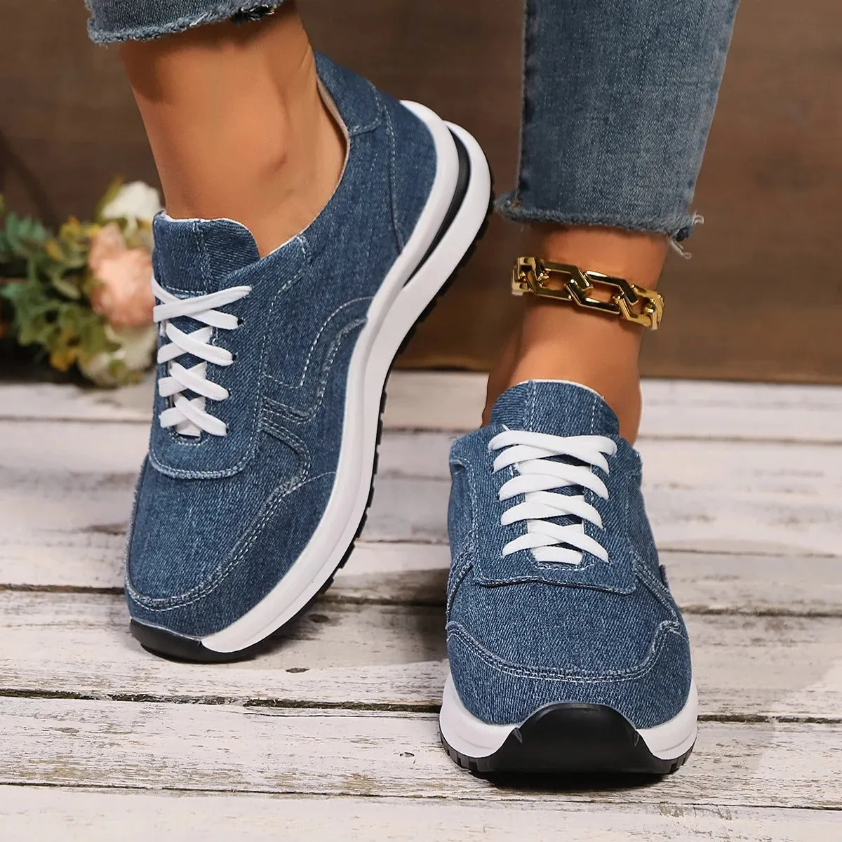 Briseis - Stylish Denim Platform Sneakers for Women