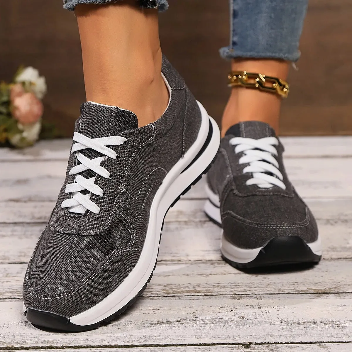 Briseis - Stylish Denim Platform Sneakers for Women
