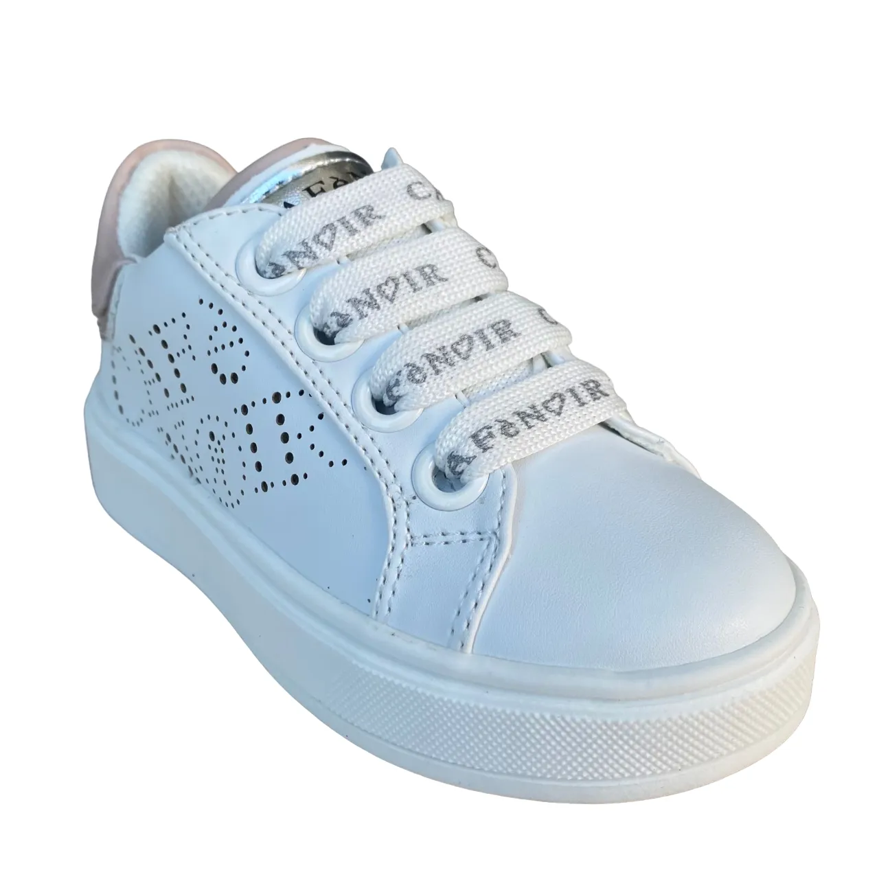 Cafè Noir scarpa da bambina con laccio e zip laterale C-2401w bianco