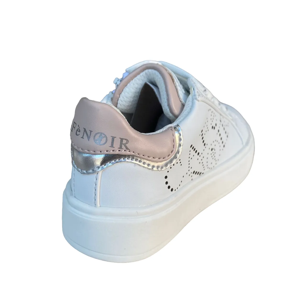 Cafè Noir scarpa da bambina con laccio e zip laterale C-2401w bianco