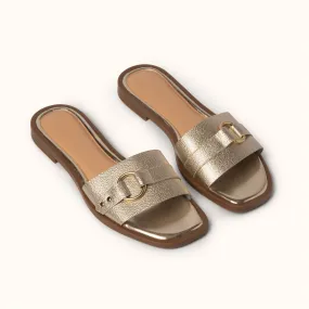 Classic Ring Detail Slide - Gold