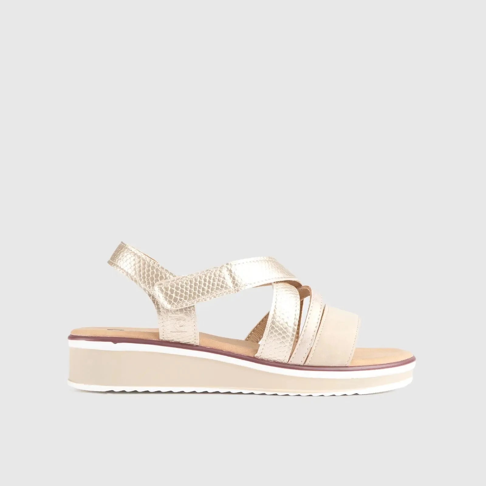 Comfort Wedge Sandal Beige 10553