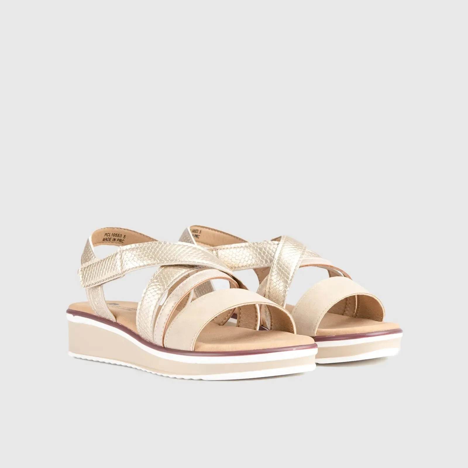 Comfort Wedge Sandal Beige 10553