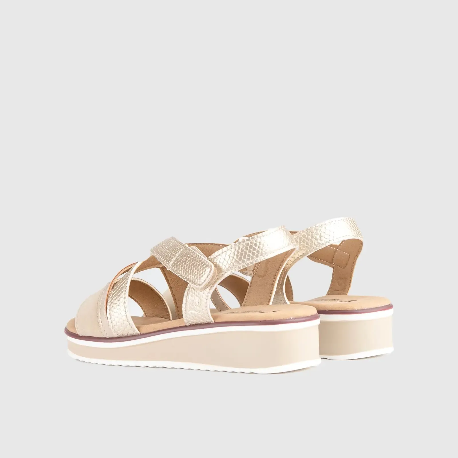 Comfort Wedge Sandal Beige 10553