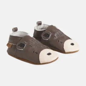 En-Fant Leather Slippers - Chesnut