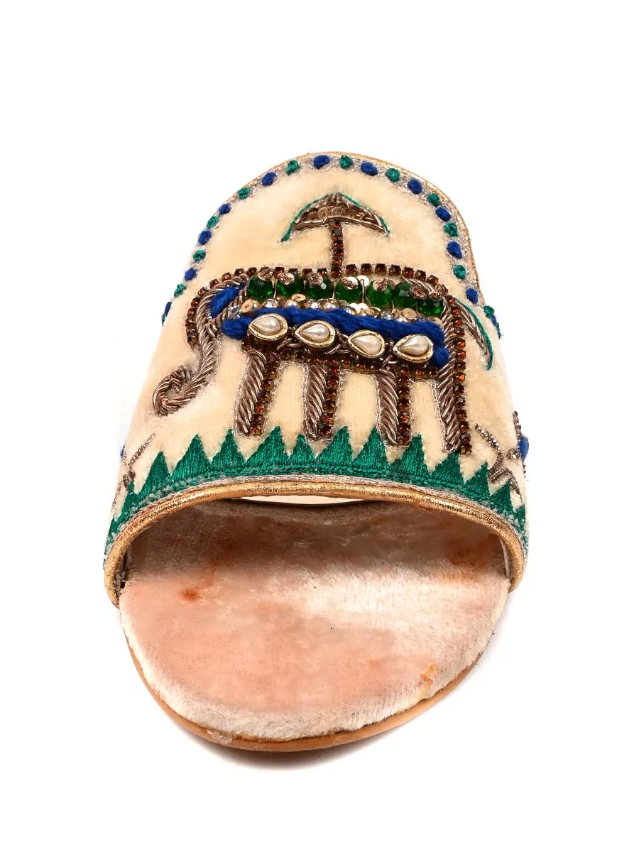 Fawn Fancy Velvet Ladies Slipper