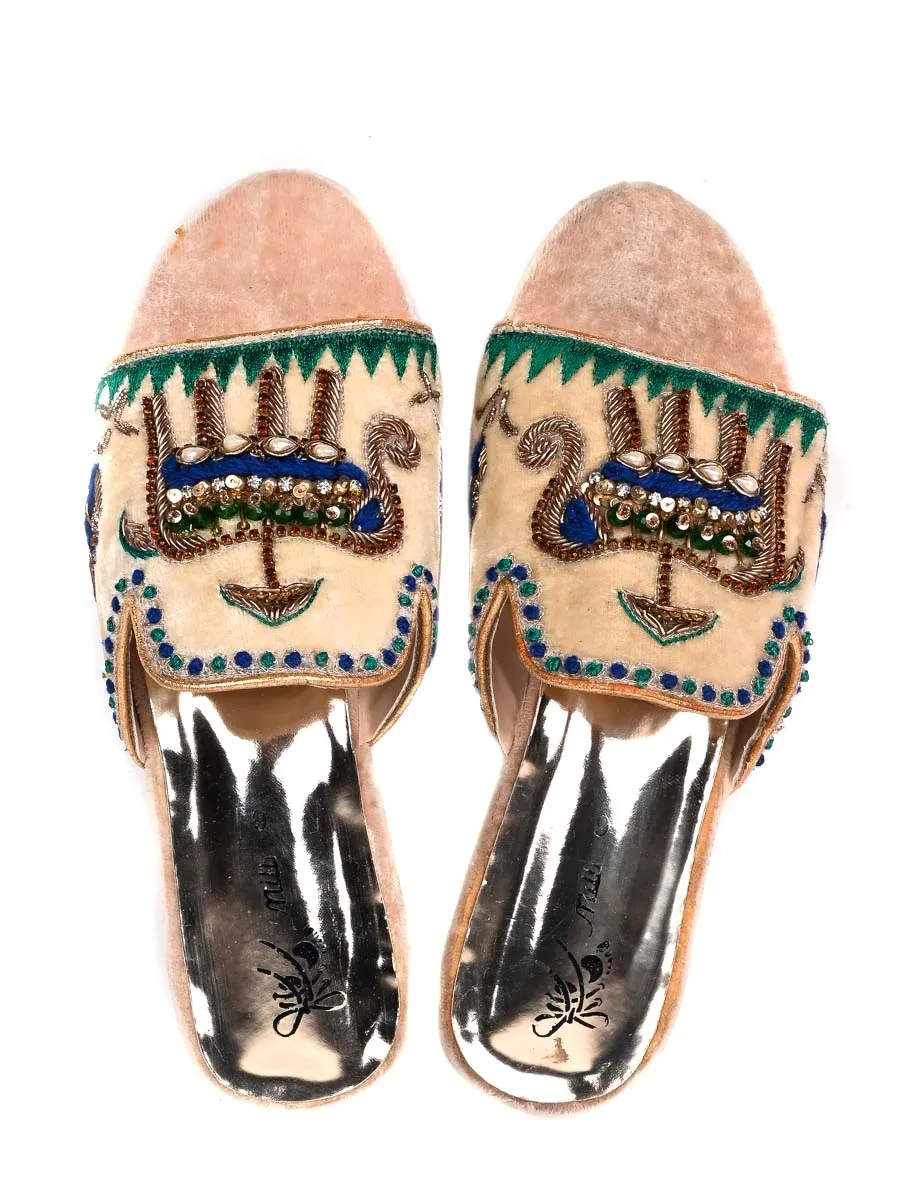 Fawn Fancy Velvet Ladies Slipper