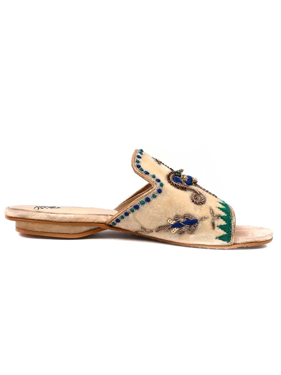 Fawn Fancy Velvet Ladies Slipper