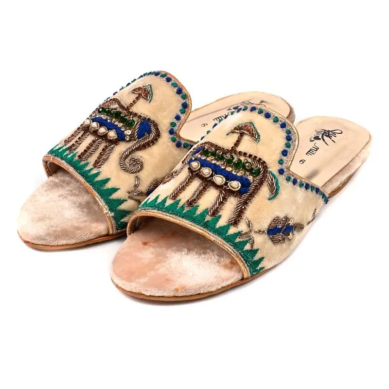 Fawn Fancy Velvet Ladies Slipper