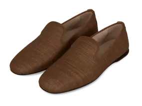 Fenice Loafers in Sirocco Silk and Gros Grain