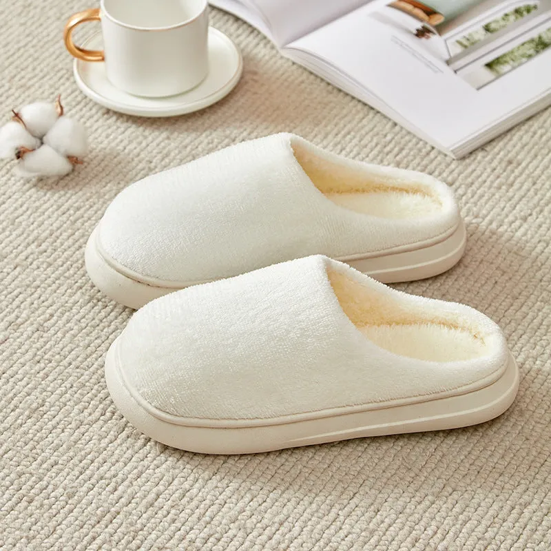 Fleece-lined Thickened Cotton Slippers Platform Cozy Footwear Warm Cotton Slippers Unisex cotton Slippers couples cotton footwear, lioness-love