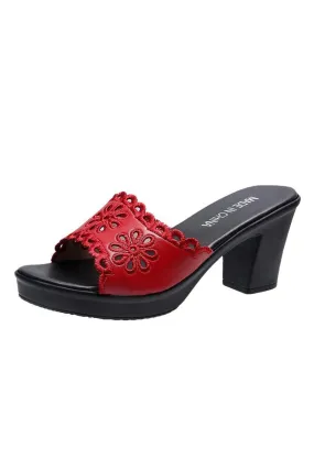 Flower Breathable Slipper Heels