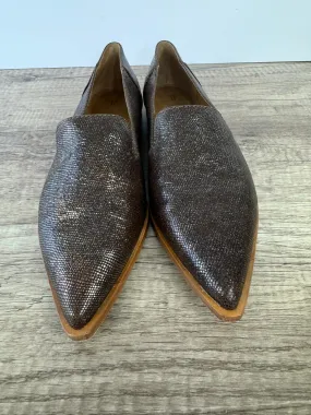 FRYE KENZIE VENETIAN METALLIC LOAFERS