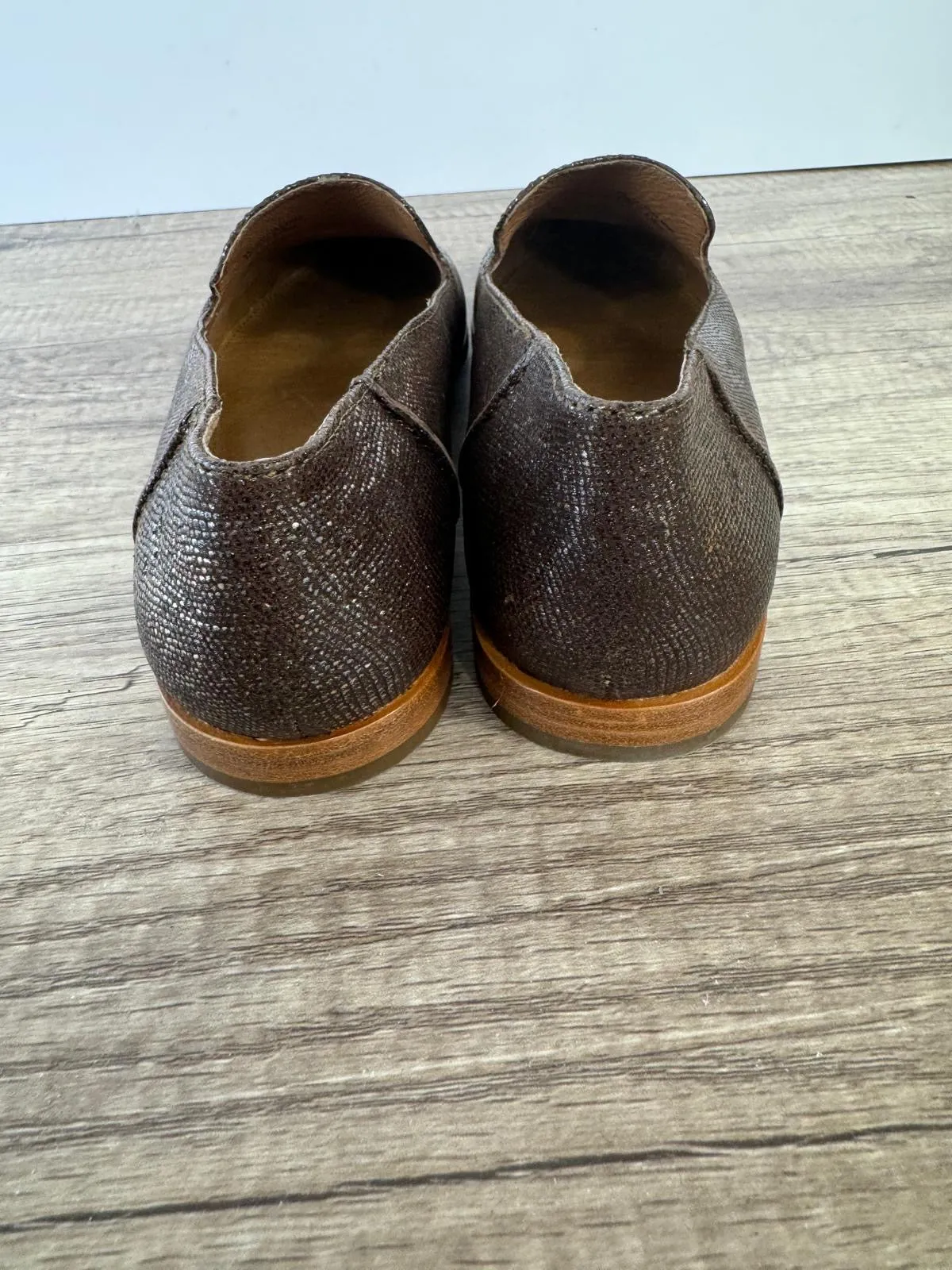 FRYE KENZIE VENETIAN METALLIC LOAFERS
