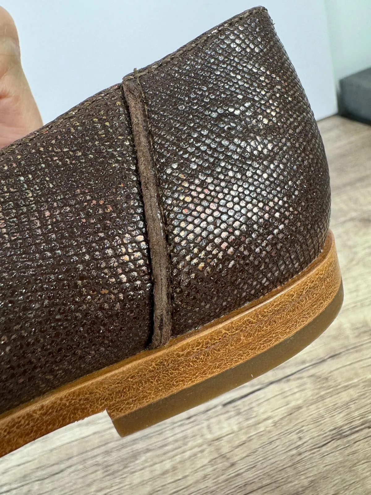 FRYE KENZIE VENETIAN METALLIC LOAFERS
