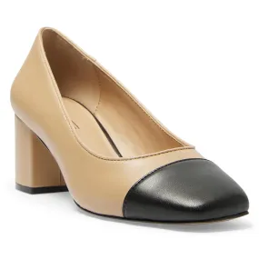 Grace Heel in Black And Nude Leather