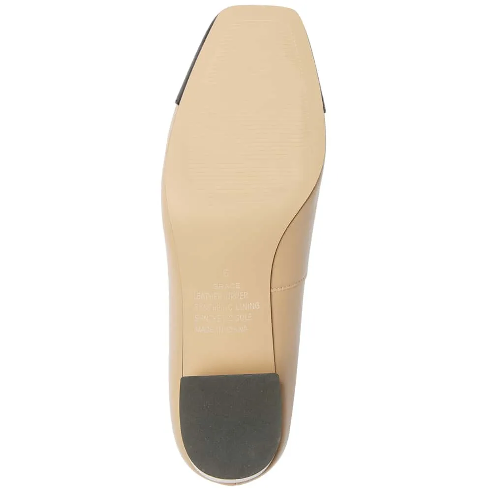 Grace Heel in Black And Nude Leather