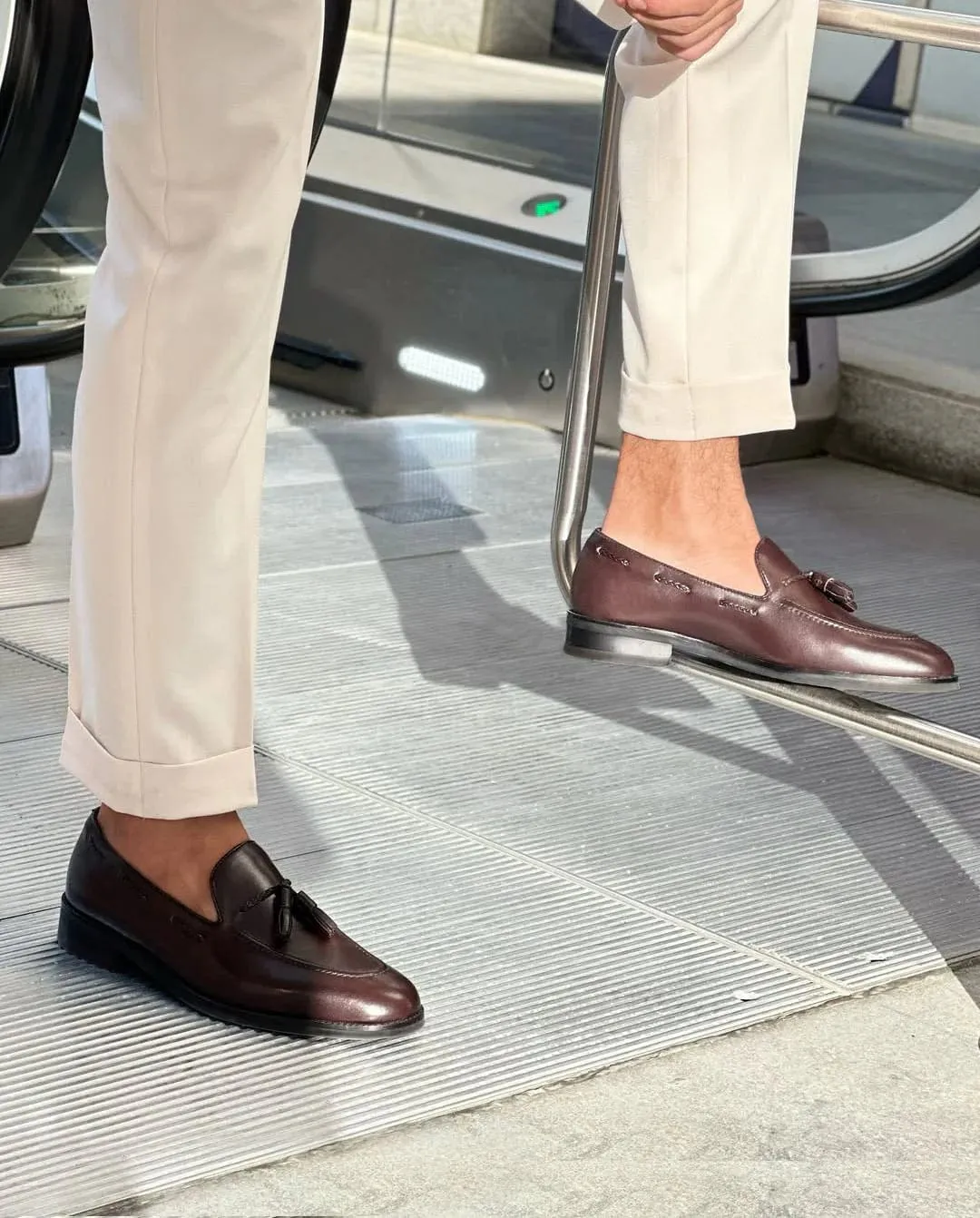 Handmade Custom Brown Leather Mens Loafers