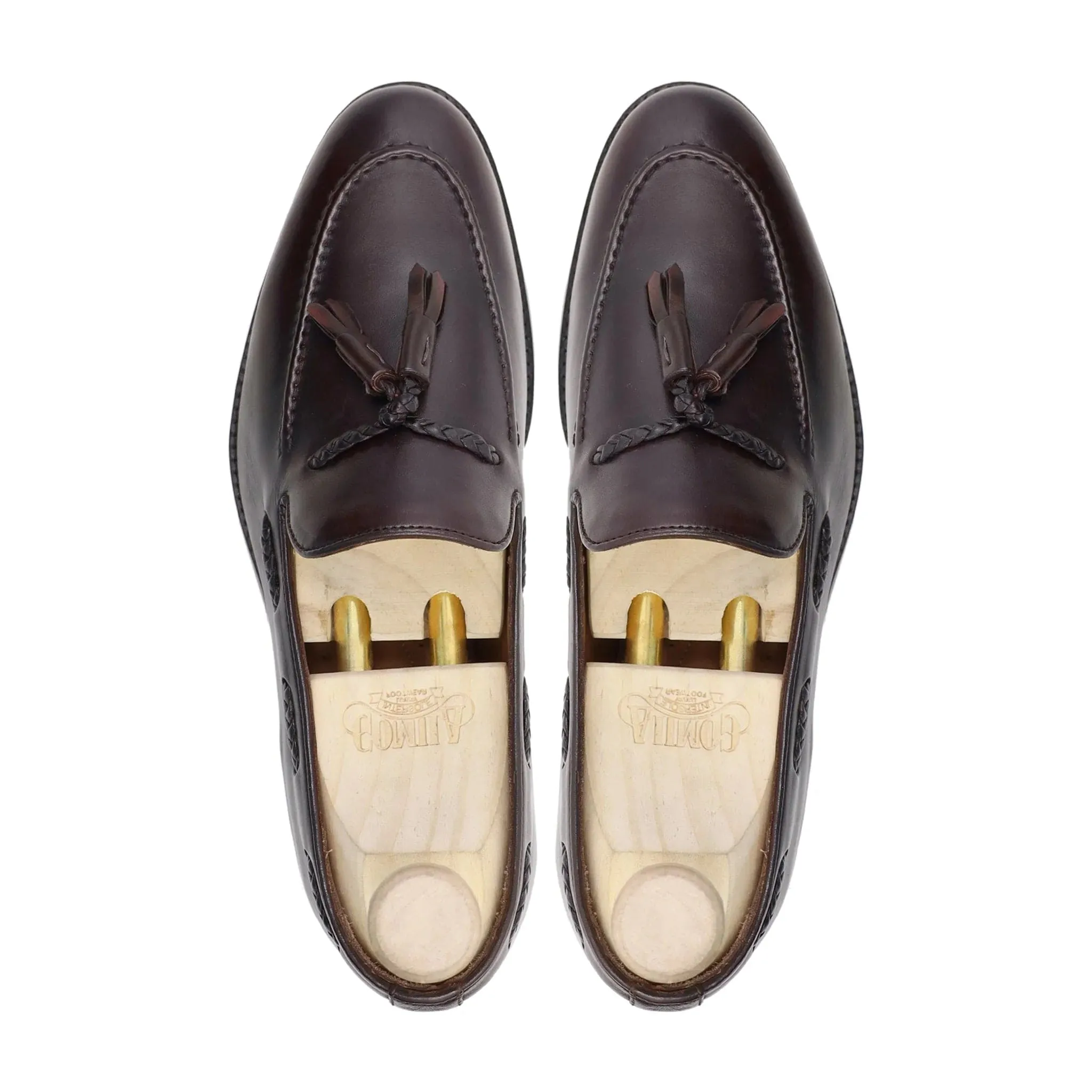 Handmade Custom Brown Leather Mens Loafers