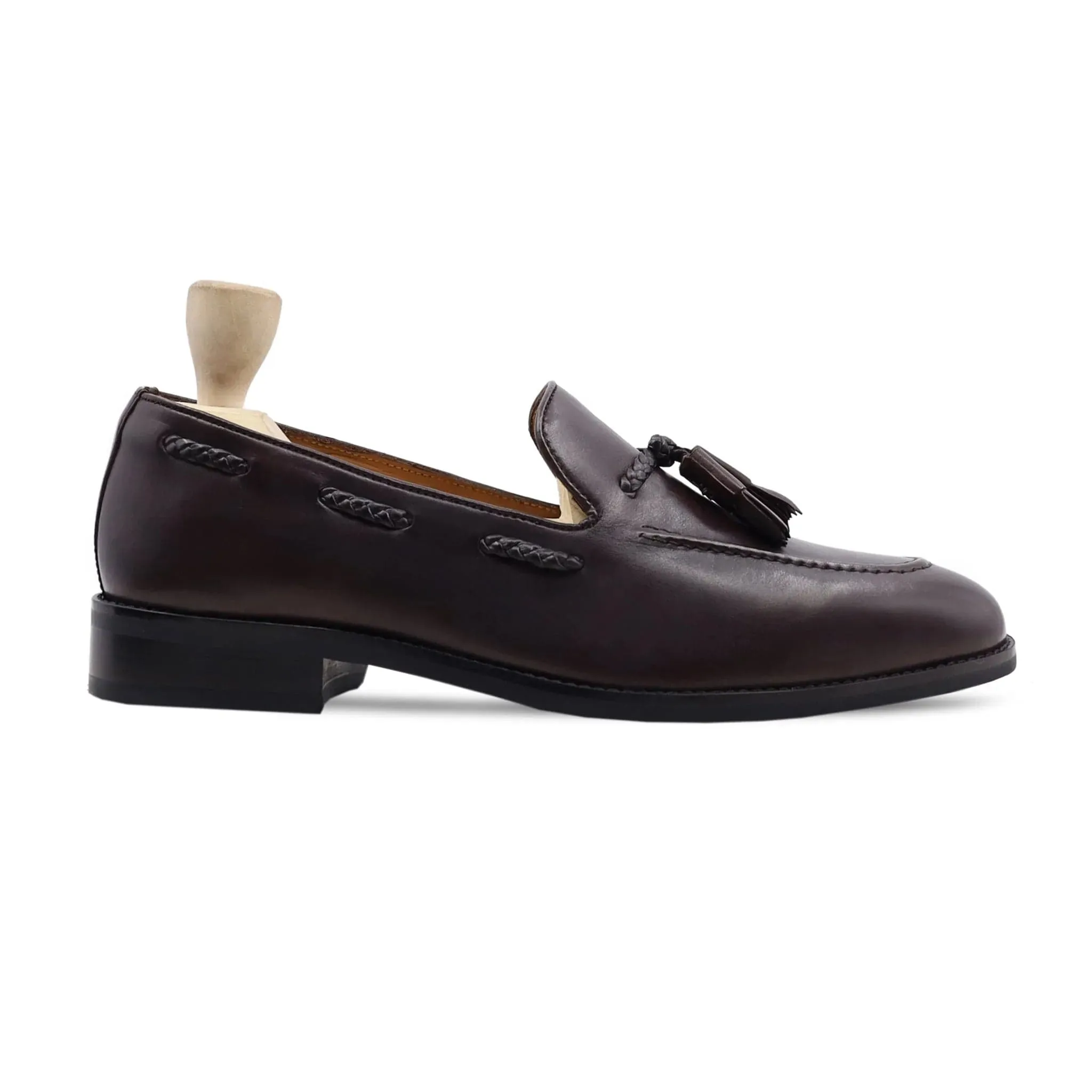 Handmade Custom Brown Leather Mens Loafers