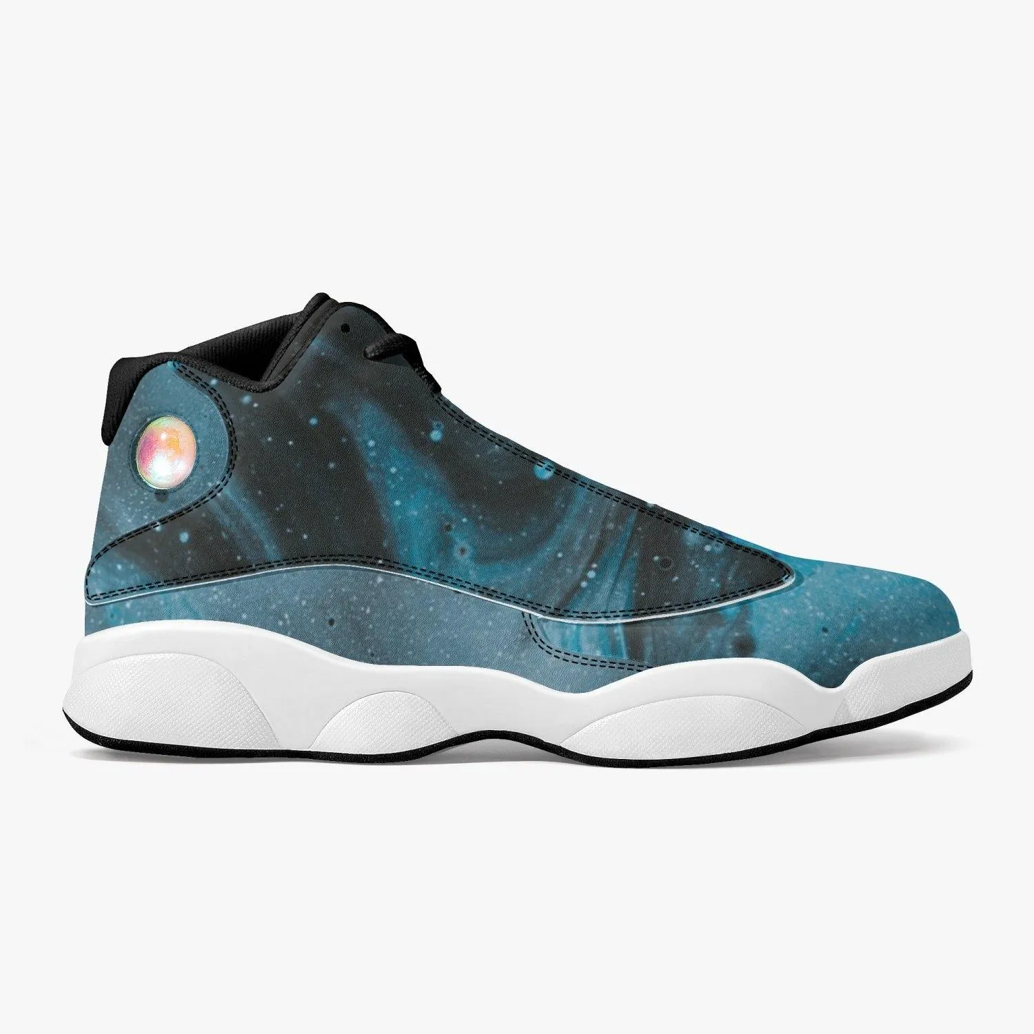 High-Top Leather Basketball Sneakers - Black