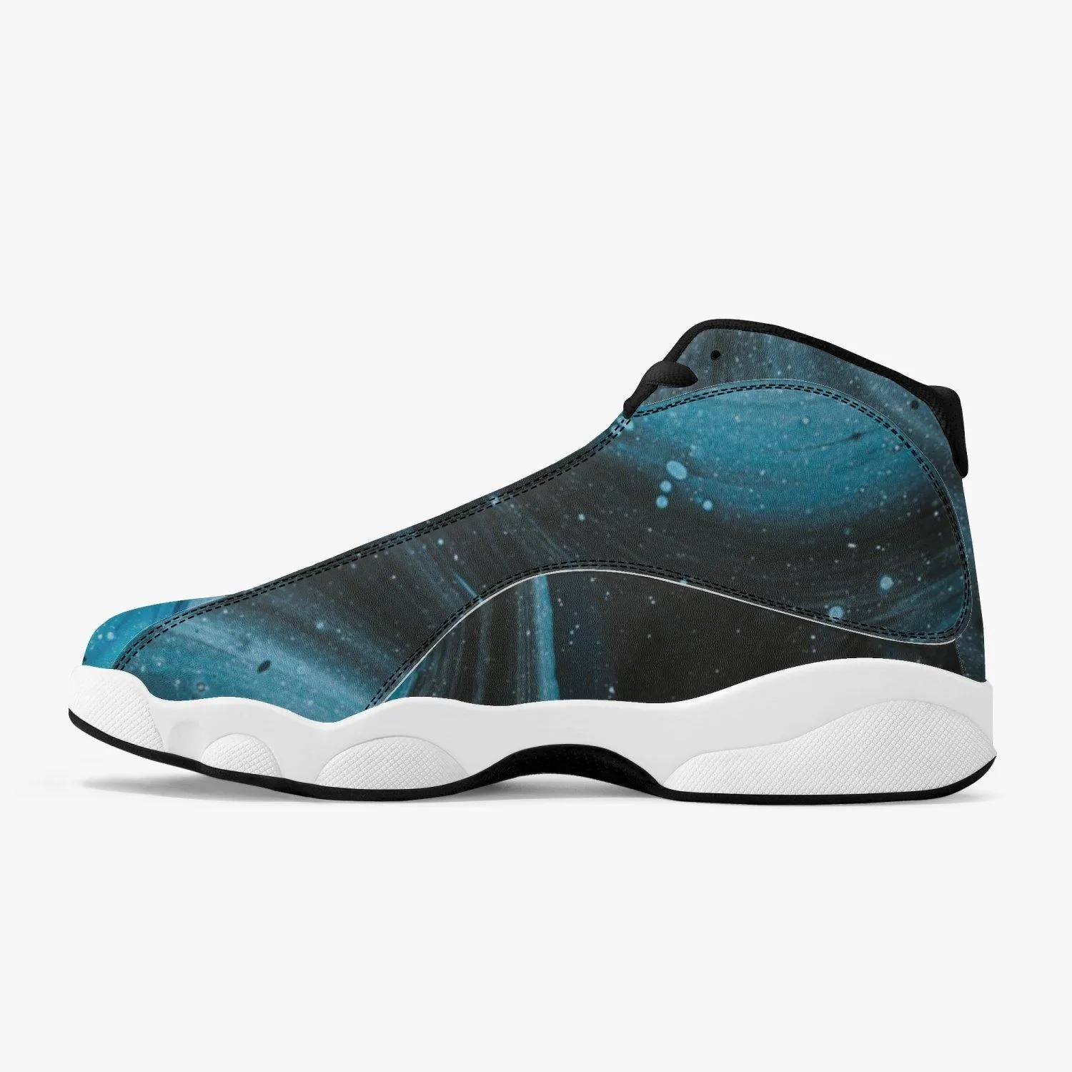 High-Top Leather Basketball Sneakers - Black