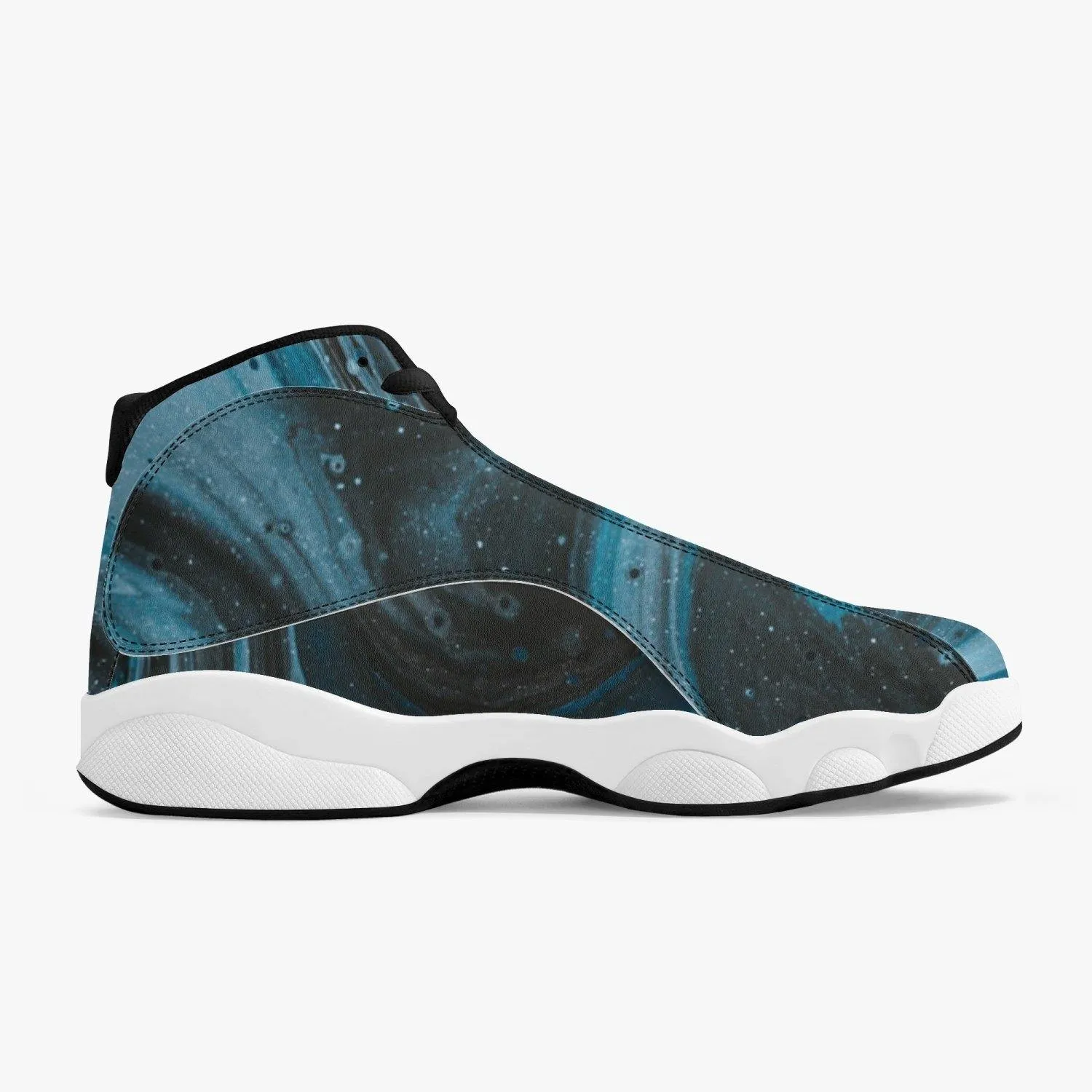 High-Top Leather Basketball Sneakers - Black