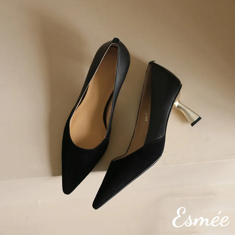 Leather Suede High Heels