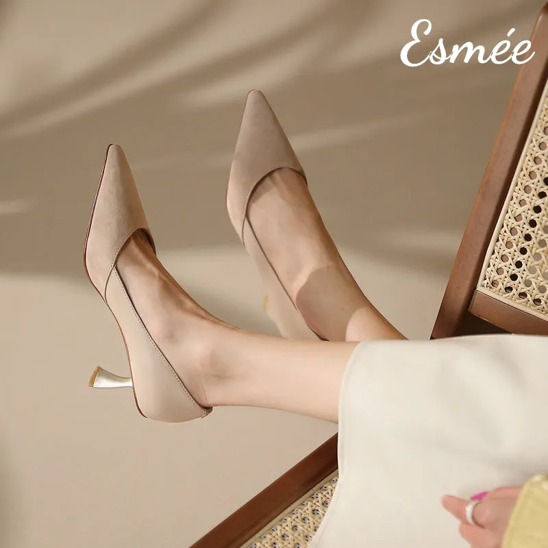 Leather Suede High Heels