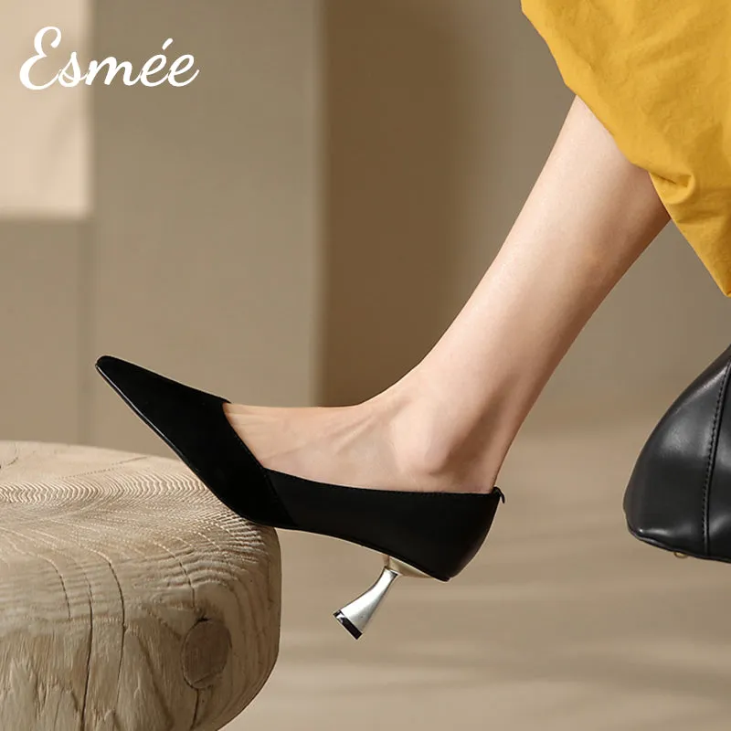 Leather Suede High Heels