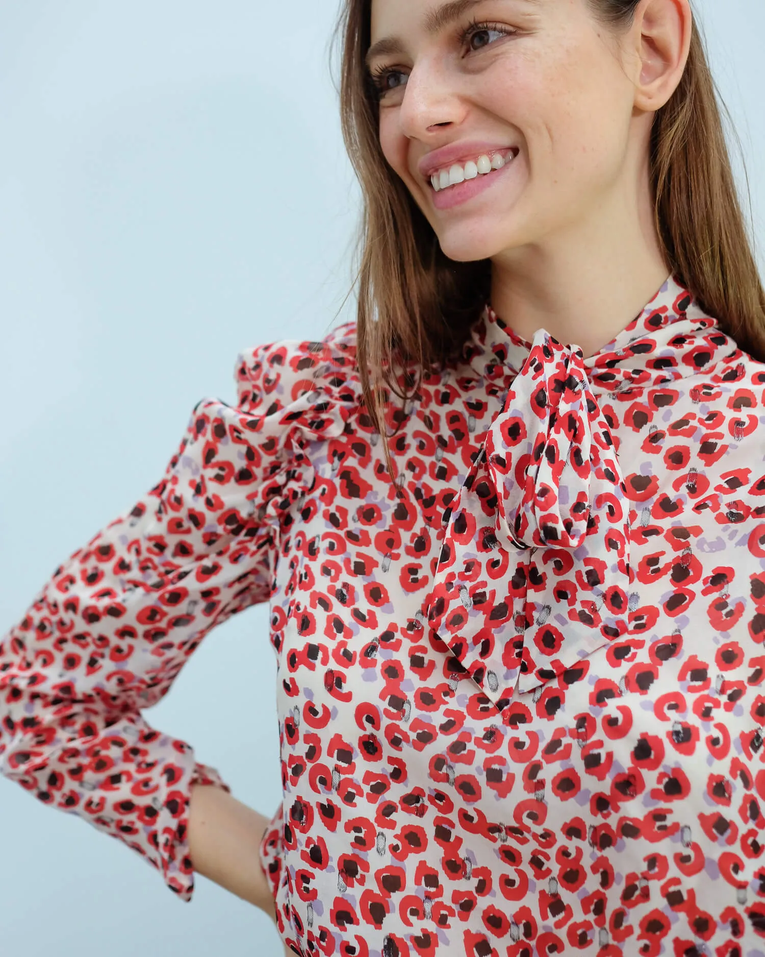 M Jadyn printed top in red