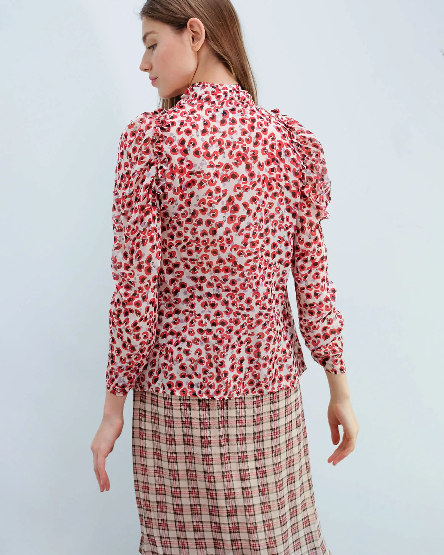 M Jadyn printed top in red