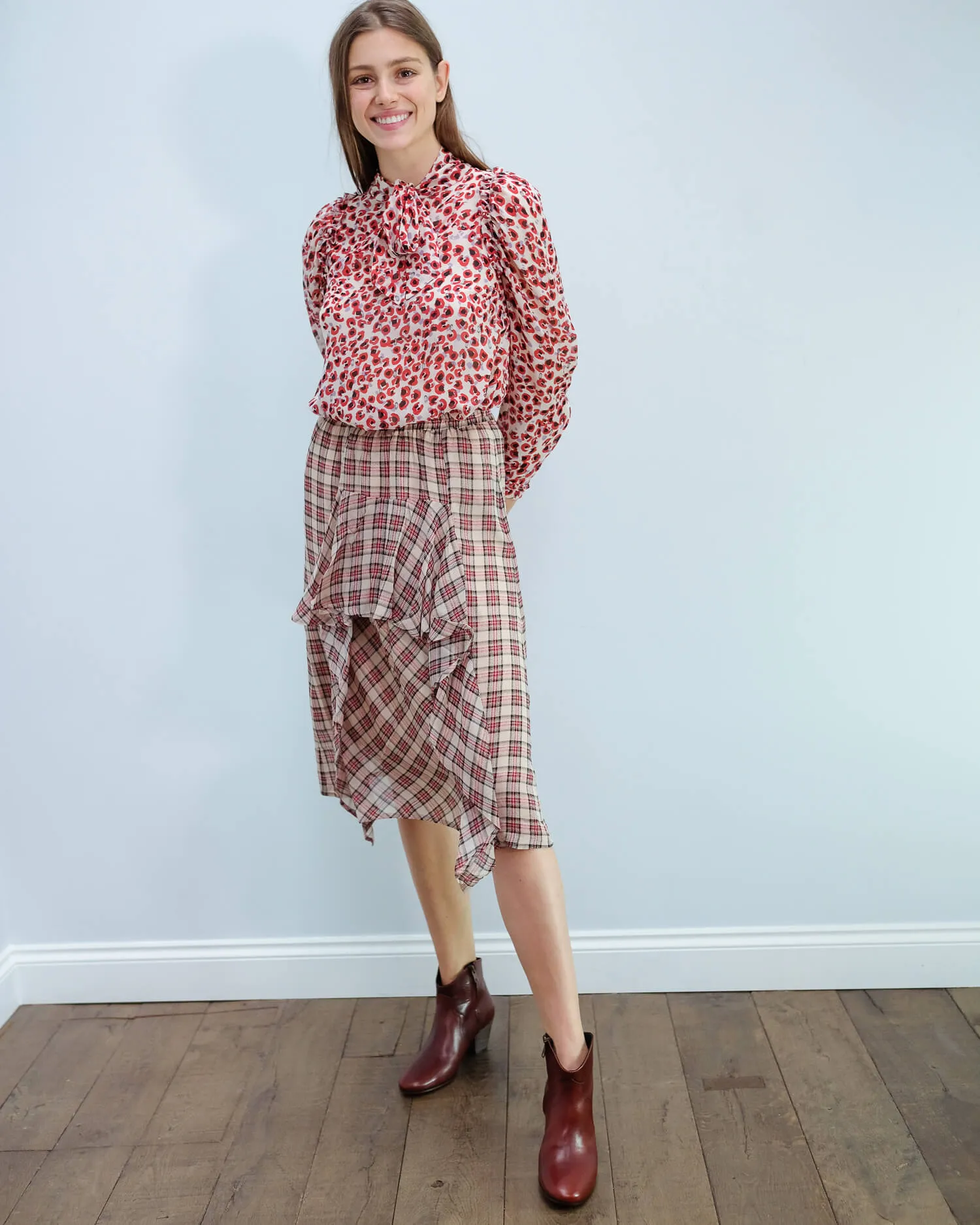 M Jadyn printed top in red
